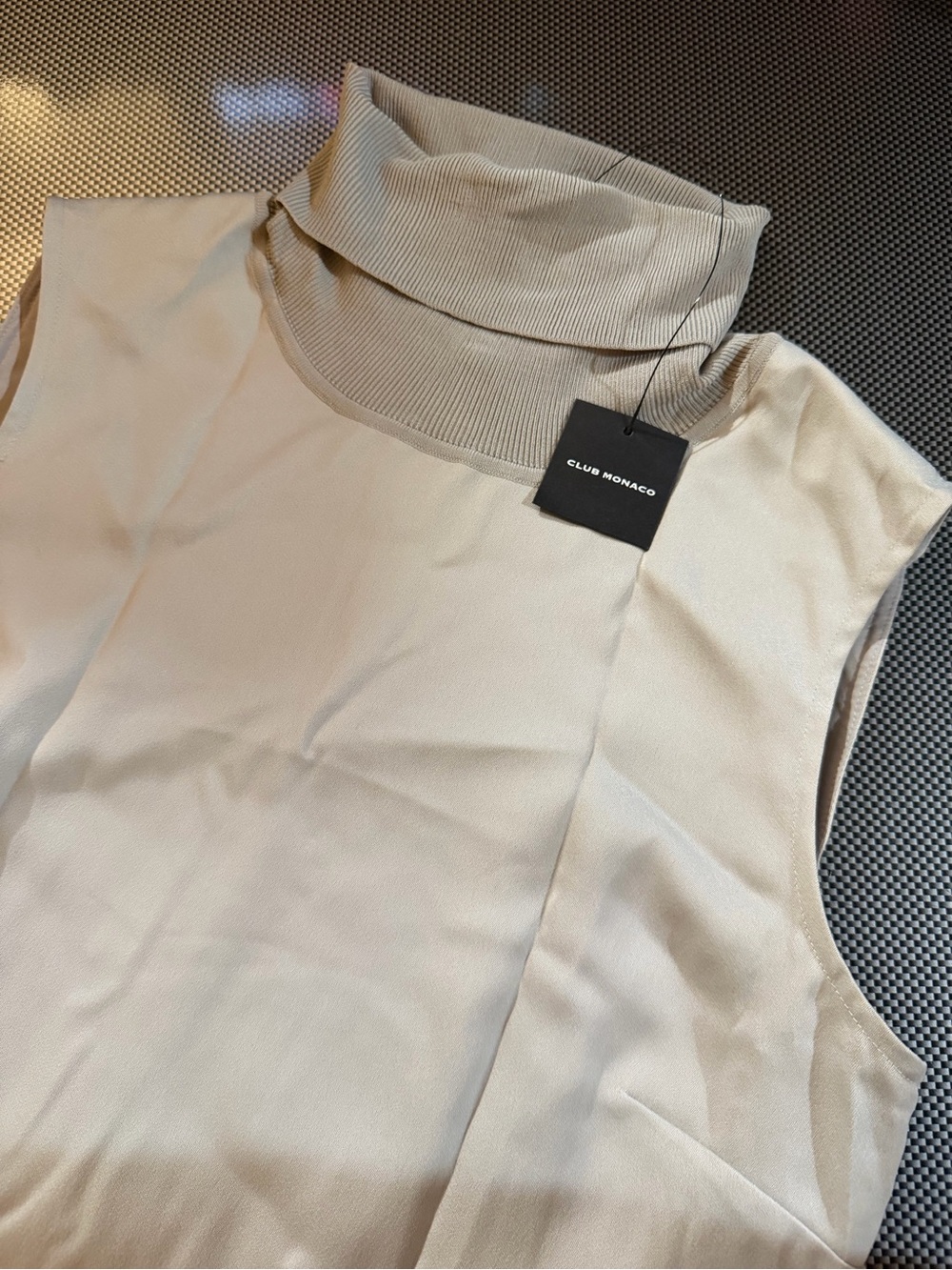 NWT with imperfection Club Monaco Women Sleeveless Turtleneck dress Gray size 0
